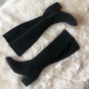 Kelsi Dagger Knee High Black Suede Fashion Boots